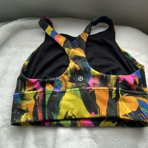 Lululemon Wunder Train Longline Bra Undertone Black Multi size 8